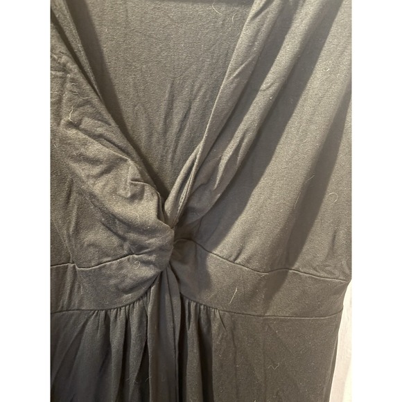 Chico's Black Sleeveless Dress Size 2‎ (L/12)  V-Neck Gathered Waist Knee Length - Picture 6 of 6